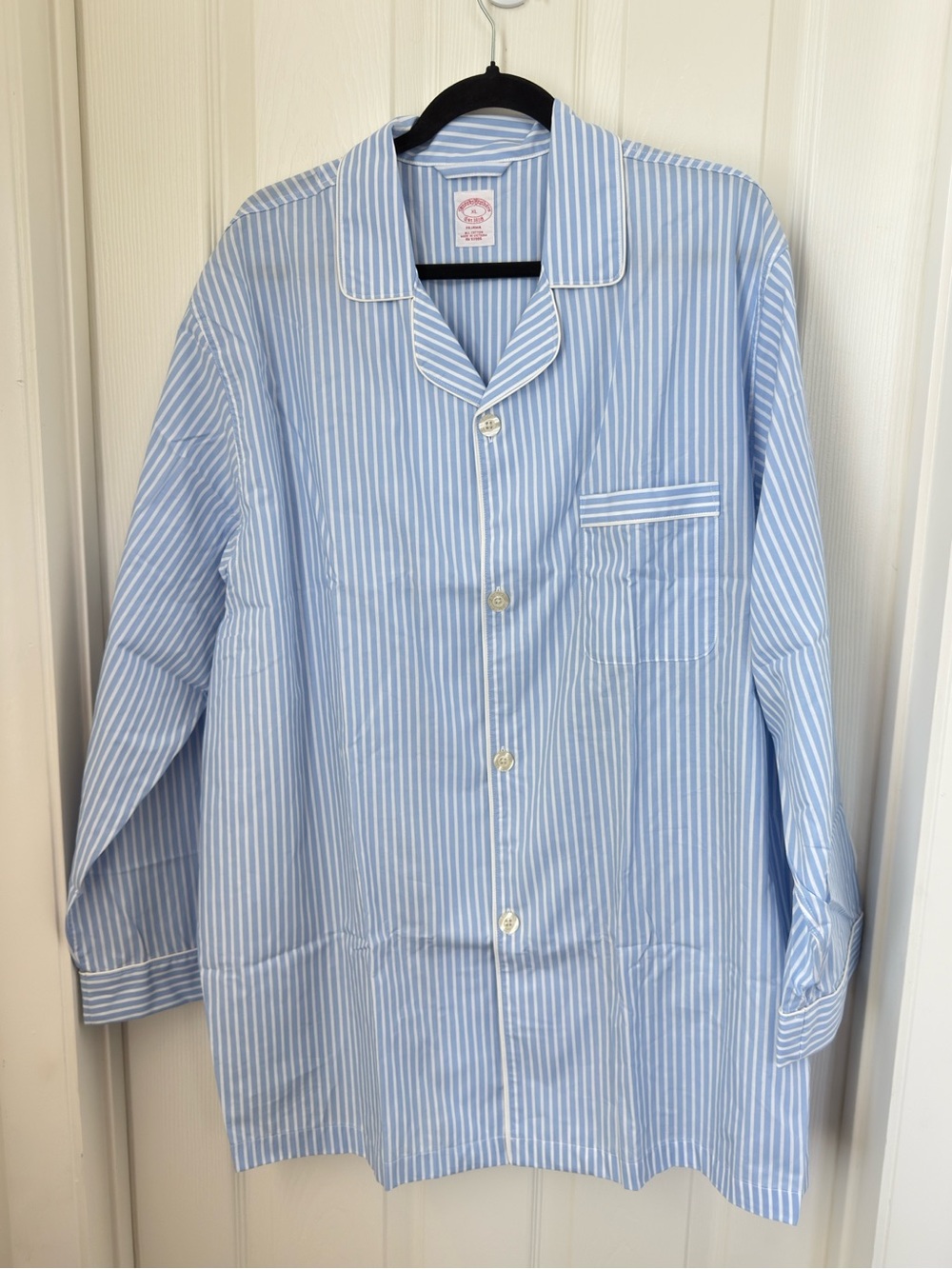 NEW Brooks Brothers Cotton Broadcloth Bengal Striped Pajama Top Size XL